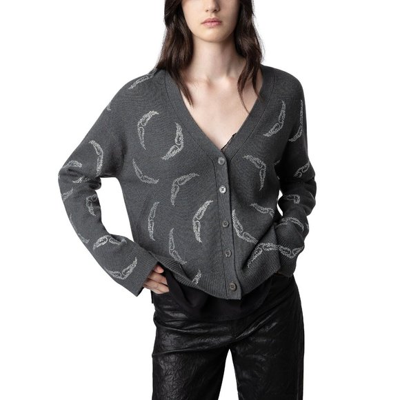 ZADIG&VOLTAIRE Mirka WS Wings Diamanté Cashmere Cardigan - Picture 4 of 6